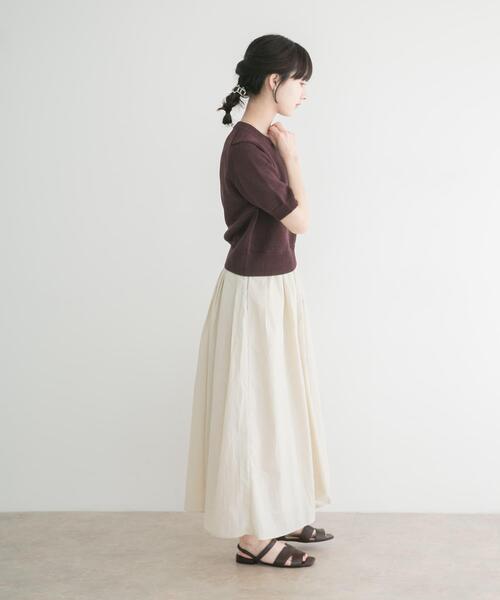 ITEMS URBANRESEARCH(アイテムズ アーバンリサーチ)の「ペーパータッチハンソデニット(ニット/セーター・レディース・ベージュ/ブラウン/レッド・FREE)」の8枚目の写真