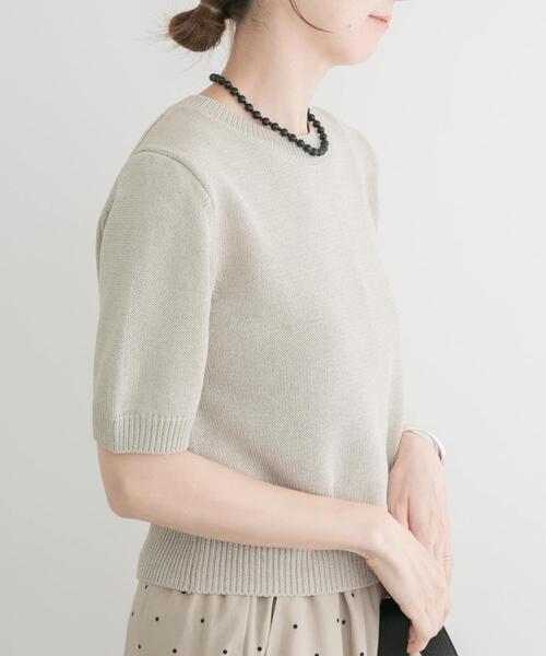 ITEMS URBANRESEARCH(アイテムズ アーバンリサーチ)の「ペーパータッチハンソデニット(ニット/セーター・レディース・ベージュ/ブラウン/レッド・FREE)」の12枚目の写真
