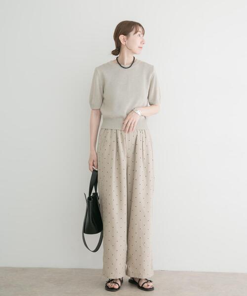 ITEMS URBANRESEARCH(アイテムズ アーバンリサーチ)の「ペーパータッチハンソデニット(ニット/セーター・レディース・ベージュ/ブラウン/レッド・FREE)」の16枚目の写真