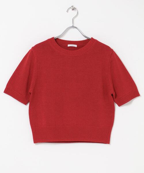 ITEMS URBANRESEARCH(アイテムズ アーバンリサーチ)の「ペーパータッチハンソデニット(ニット/セーター・レディース・ベージュ/ブラウン/レッド・FREE)」の13枚目の写真