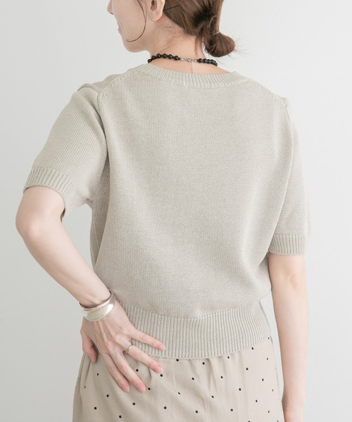 ITEMS URBANRESEARCH(アイテムズ アーバンリサーチ)の「ペーパータッチハンソデニット(ニット/セーター・レディース・ベージュ/ブラウン/レッド・FREE)」の6枚目の写真