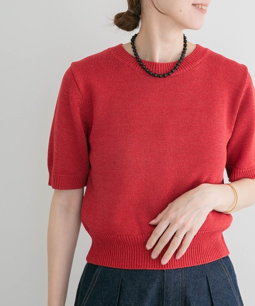ITEMS URBANRESEARCH(アイテムズ アーバンリサーチ)の「ペーパータッチハンソデニット(ニット/セーター・レディース・ベージュ/ブラウン/レッド・FREE)」の10枚目の写真