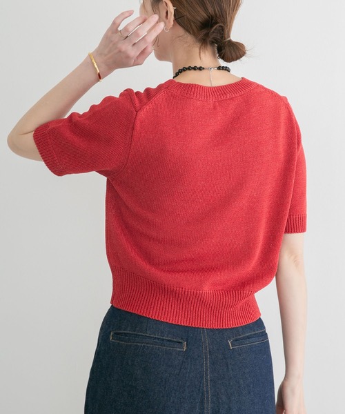 ITEMS URBANRESEARCH(アイテムズ アーバンリサーチ)の「ペーパータッチハンソデニット(ニット/セーター・レディース・ベージュ/ブラウン/レッド・FREE)」の15枚目の写真
