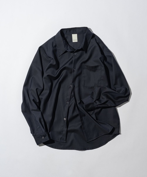 CASPER JOHN(キャスパージョン)の「Wool basic shirts/ウールベーシックシャツ(シャツ/ブラウス・メンズ・ブラック/チャコールグレー/ネイビー・X-SMALL/LARGE/MEDIUM/SMALL)」の3枚目の写真