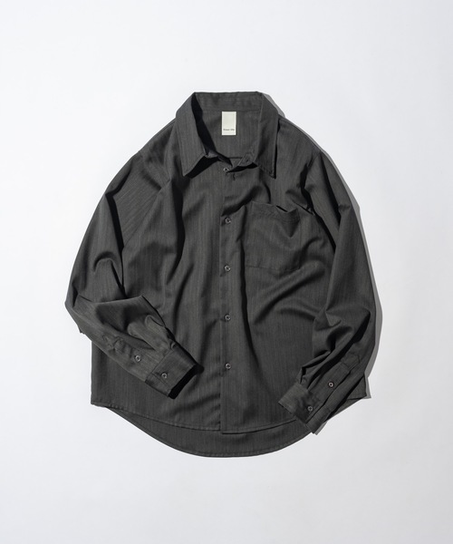 CASPER JOHN(キャスパージョン)の「Wool basic shirts/ウールベーシックシャツ(シャツ/ブラウス・メンズ・ブラック/チャコールグレー/ネイビー・X-SMALL/LARGE/MEDIUM/SMALL)」の2枚目の写真