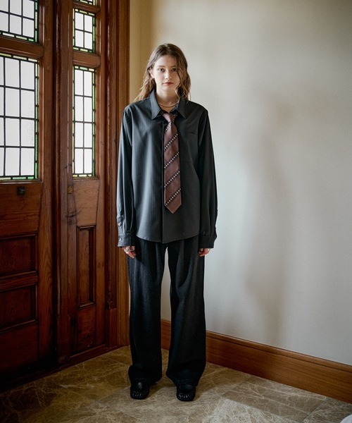 CASPER JOHN(キャスパージョン)の「Wool basic shirts/ウールベーシックシャツ(シャツ/ブラウス・メンズ・ブラック/チャコールグレー/ネイビー・X-SMALL/LARGE/MEDIUM/SMALL)」の10枚目の写真
