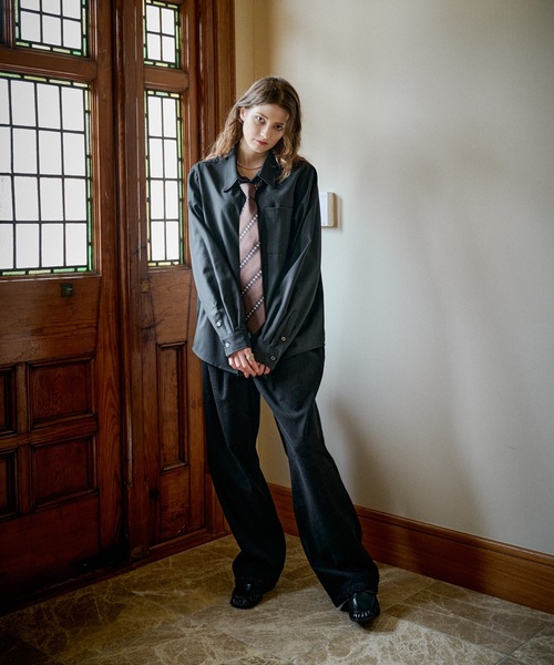 CASPER JOHN(キャスパージョン)の「Wool basic shirts/ウールベーシックシャツ(シャツ/ブラウス・メンズ・ブラック/チャコールグレー/ネイビー・X-SMALL/LARGE/MEDIUM/SMALL)」の11枚目の写真