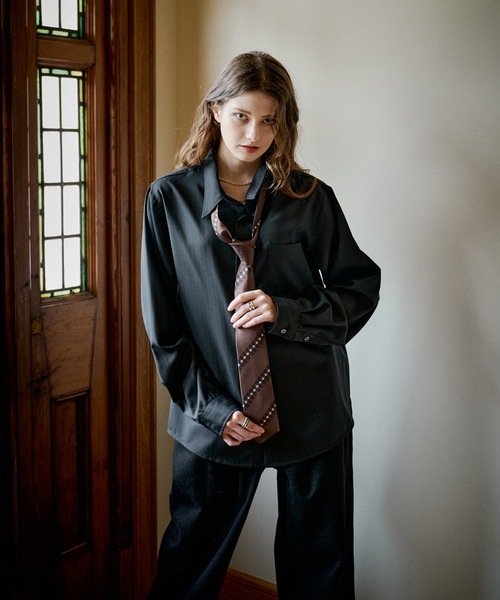 CASPER JOHN(キャスパージョン)の「Wool basic shirts/ウールベーシックシャツ(シャツ/ブラウス・メンズ・ブラック/チャコールグレー/ネイビー・X-SMALL/LARGE/MEDIUM/SMALL)」の9枚目の写真