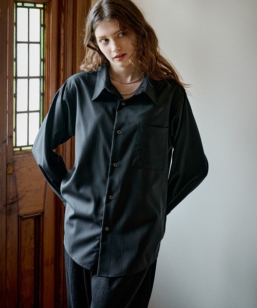 CASPER JOHN(キャスパージョン)の「Wool basic shirts/ウールベーシックシャツ(シャツ/ブラウス・メンズ・ブラック/チャコールグレー/ネイビー・X-SMALL/LARGE/MEDIUM/SMALL)」の7枚目の写真