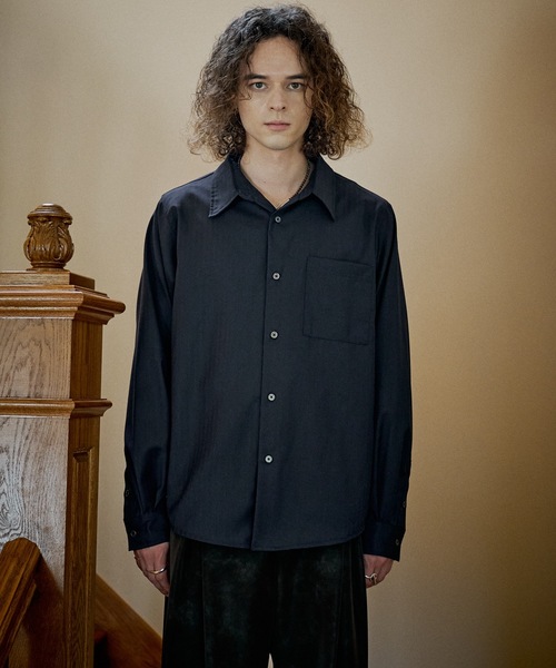 CASPER JOHN(キャスパージョン)の「Wool basic shirts/ウールベーシックシャツ(シャツ/ブラウス・メンズ・ブラック/チャコールグレー/ネイビー・X-SMALL/LARGE/MEDIUM/SMALL)」の16枚目の写真