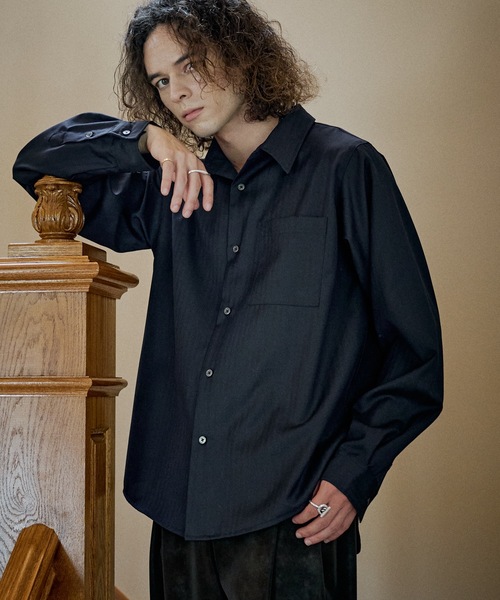 CASPER JOHN(キャスパージョン)の「Wool basic shirts/ウールベーシックシャツ(シャツ/ブラウス・メンズ・ブラック/チャコールグレー/ネイビー・X-SMALL/LARGE/MEDIUM/SMALL)」の17枚目の写真