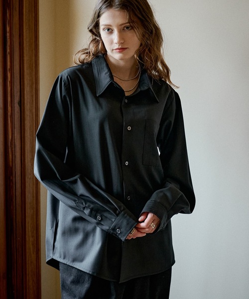 CASPER JOHN(キャスパージョン)の「Wool basic shirts/ウールベーシックシャツ(シャツ/ブラウス・メンズ・ブラック/チャコールグレー/ネイビー・X-SMALL/LARGE/MEDIUM/SMALL)」の5枚目の写真
