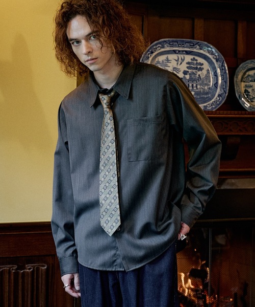 CASPER JOHN(キャスパージョン)の「Wool basic shirts/ウールベーシックシャツ(シャツ/ブラウス・メンズ・ブラック/チャコールグレー/ネイビー・X-SMALL/LARGE/MEDIUM/SMALL)」の22枚目の写真