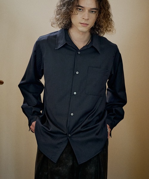 CASPER JOHN(キャスパージョン)の「Wool basic shirts/ウールベーシックシャツ(シャツ/ブラウス・メンズ・ブラック/チャコールグレー/ネイビー・X-SMALL/LARGE/MEDIUM/SMALL)」の15枚目の写真