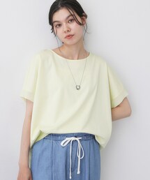 【接触冷感/UVカット】美光沢カットソーワイドシルエット