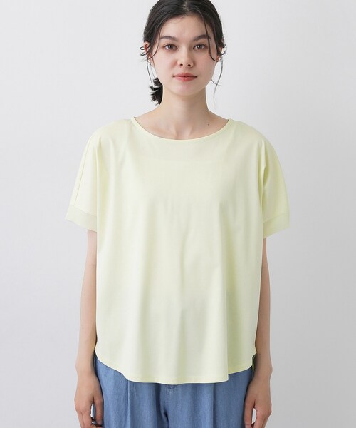 Dessin(デッサン)の「【接触冷感/UVカット】美光沢カットソーワイドシルエット(Tシャツ/カットソー・レディース・ライトイエロー系/チャコールグレー/ブラック/ホワイト系・01/02/03)」の21枚目の写真