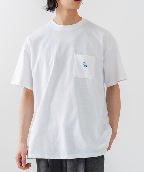SAVIER(サビアー)の「【SAVIER/サビアー】×【ZERO STAIN/ゼロステイン】【LAロゴ立体刺繍】コラボ ポケット付き Tシャツ オーバーサイズ 汗染み防止 ストリート・スケーター(Tシャツ/カットソー・メンズ・ホワイト/チャコールグレー・MEDIUM/LARGE)」の19枚目の写真