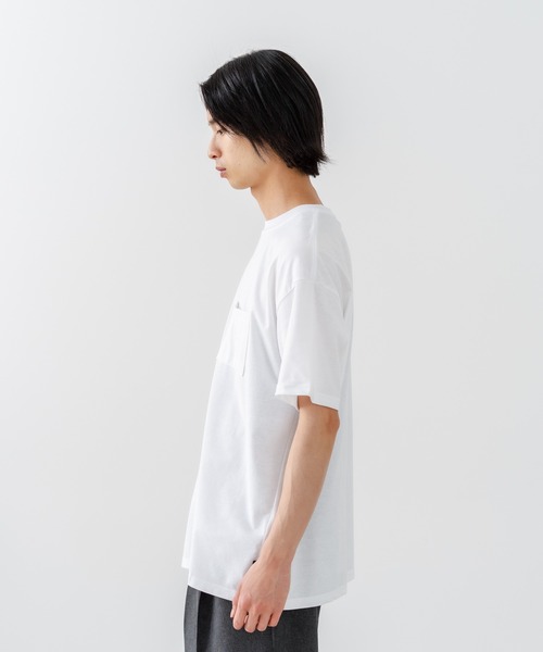 SAVIER(サビアー)の「【SAVIER/サビアー】×【ZERO STAIN/ゼロステイン】【LAロゴ立体刺繍】コラボ ポケット付き Tシャツ オーバーサイズ 汗染み防止 ストリート・スケーター(Tシャツ/カットソー・メンズ・ホワイト/チャコールグレー・MEDIUM/LARGE)」の21枚目の写真