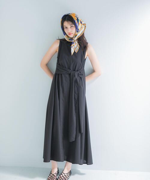 URBAN RESEARCH ROSSO WOMEN(アーバンリサーチ ロッソ)の「リネン混リボンドレス(ワンピース・レディース・ブラック/グリーン/ホワイト系その他/ブルー系その他・FREE)」の3枚目の写真