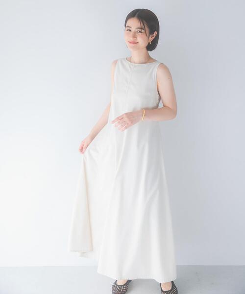 URBAN RESEARCH ROSSO WOMEN(アーバンリサーチ ロッソ)の「リネン混リボンドレス(ワンピース・レディース・ブラック/グリーン/ホワイト系その他/ブルー系その他・FREE)」の5枚目の写真