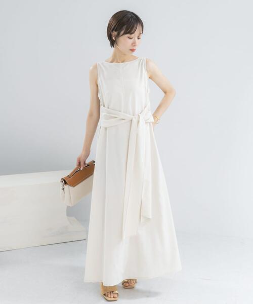 URBAN RESEARCH ROSSO WOMEN(アーバンリサーチ ロッソ)の「リネン混リボンドレス(ワンピース・レディース・ブラック/グリーン/ホワイト系その他/ブルー系その他・FREE)」の7枚目の写真