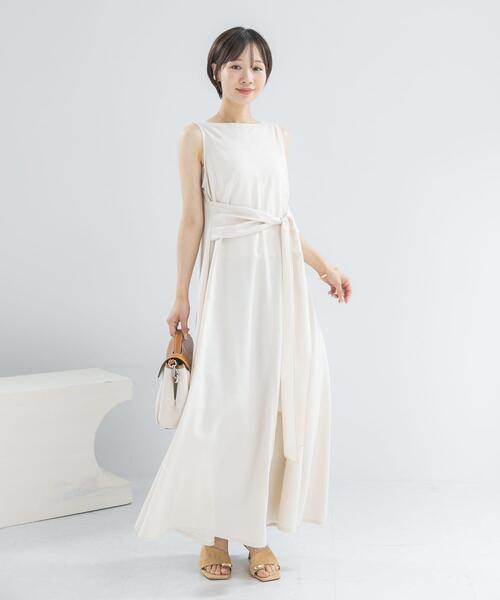 URBAN RESEARCH ROSSO WOMEN(アーバンリサーチ ロッソ)の「リネン混リボンドレス(ワンピース・レディース・ブラック/グリーン/ホワイト系その他/ブルー系その他・FREE)」の8枚目の写真