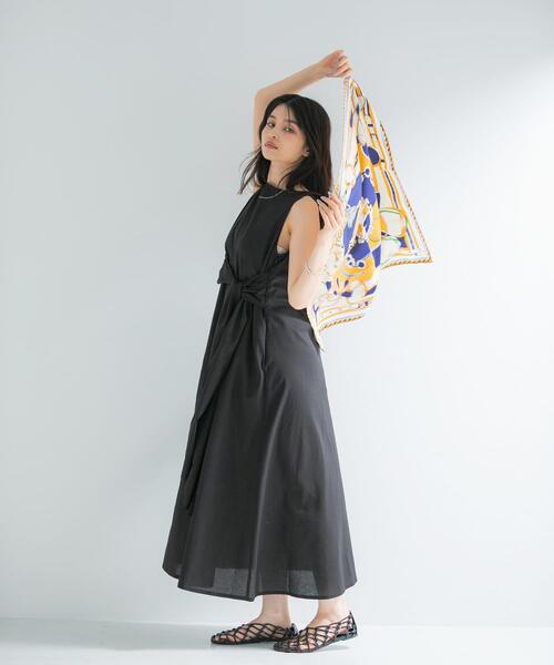 URBAN RESEARCH ROSSO WOMEN(アーバンリサーチ ロッソ)の「リネン混リボンドレス(ワンピース・レディース・ブラック/グリーン/ホワイト系その他/ブルー系その他・FREE)」の16枚目の写真