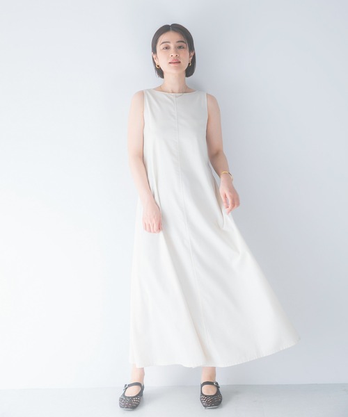 URBAN RESEARCH ROSSO WOMEN(アーバンリサーチ ロッソ)の「リネン混リボンドレス(ワンピース・レディース・ブラック/グリーン/ホワイト系その他/ブルー系その他・FREE)」の1枚目の写真