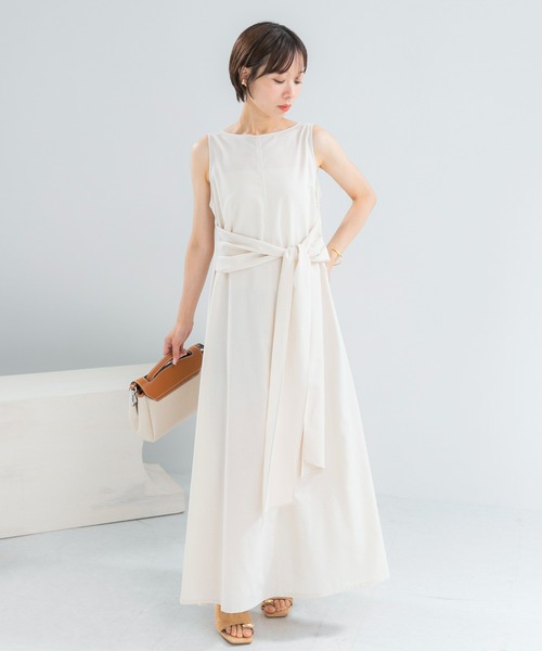 URBAN RESEARCH ROSSO WOMEN(アーバンリサーチ ロッソ)の「リネン混リボンドレス(ワンピース・レディース・ブラック/グリーン/ホワイト系その他/ブルー系その他・FREE)」の11枚目の写真