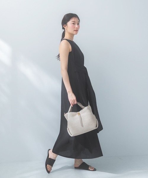 URBAN RESEARCH ROSSO WOMEN(アーバンリサーチ ロッソ)の「リネン混リボンドレス(ワンピース・レディース・ブラック/グリーン/ホワイト系その他/ブルー系その他・FREE)」の19枚目の写真