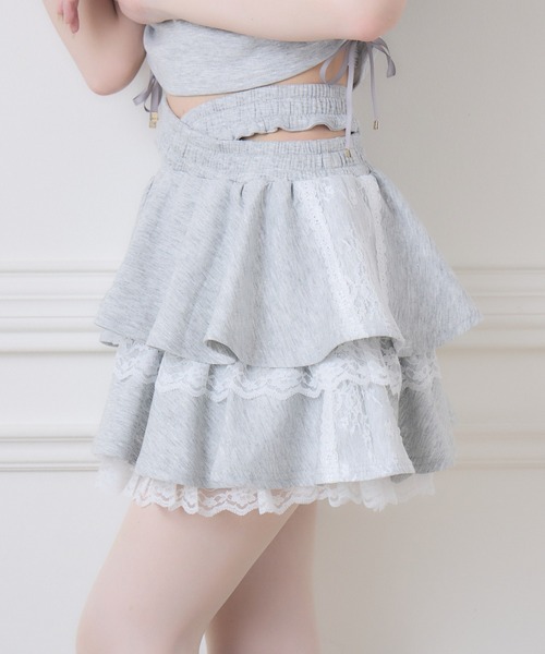 couture BY ROJITA(クチュールバイロジータ)の「【セットアップ対応】ウエストクロスラメスウェットスカパン(スカート・レディース・ピンク/グレー/ブラック・FREE)」の3枚目の写真