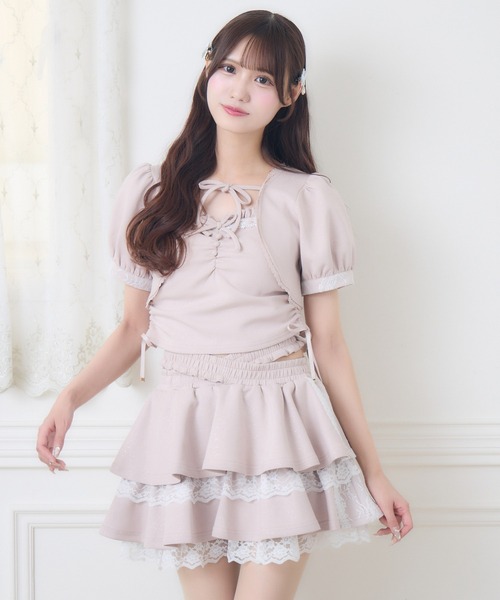 couture BY ROJITA(クチュールバイロジータ)の「【セットアップ対応】ウエストクロスラメスウェットスカパン(スカート・レディース・ピンク/グレー/ブラック・FREE)」の21枚目の写真