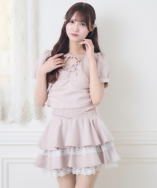 couture BY ROJITA(クチュールバイロジータ)の「【セットアップ対応】ウエストクロスラメスウェットスカパン(スカート・レディース・ピンク/グレー/ブラック・FREE)」の22枚目の写真