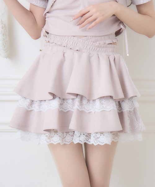 couture BY ROJITA(クチュールバイロジータ)の「【セットアップ対応】ウエストクロスラメスウェットスカパン(スカート・レディース・ピンク/グレー/ブラック・FREE)」の4枚目の写真