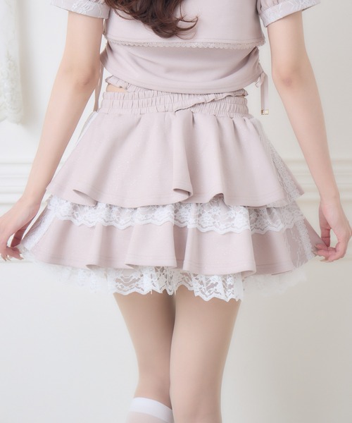 couture BY ROJITA(クチュールバイロジータ)の「【セットアップ対応】ウエストクロスラメスウェットスカパン(スカート・レディース・ピンク/グレー/ブラック・FREE)」の7枚目の写真
