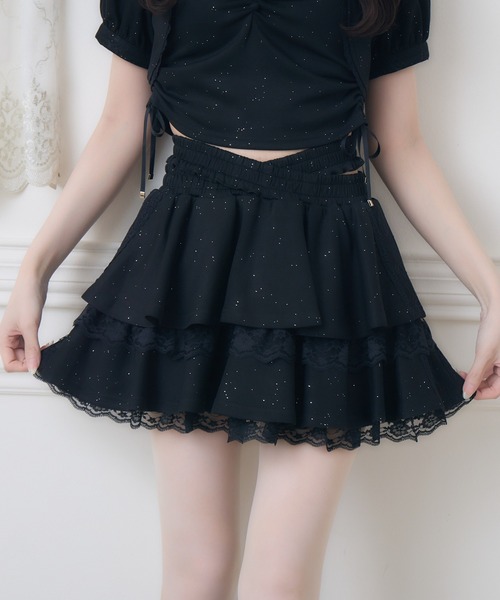 couture BY ROJITA(クチュールバイロジータ)の「【セットアップ対応】ウエストクロスラメスウェットスカパン(スカート・レディース・ピンク/グレー/ブラック・FREE)」の10枚目の写真