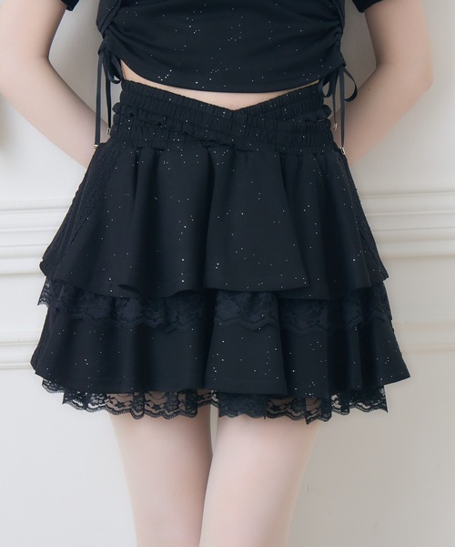 couture BY ROJITA(クチュールバイロジータ)の「【セットアップ対応】ウエストクロスラメスウェットスカパン(スカート・レディース・ピンク/グレー/ブラック・FREE)」の12枚目の写真