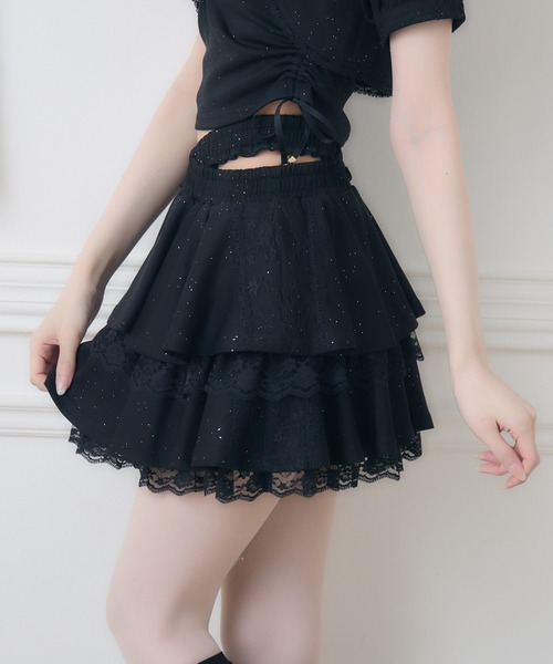 couture BY ROJITA(クチュールバイロジータ)の「【セットアップ対応】ウエストクロスラメスウェットスカパン(スカート・レディース・ピンク/グレー/ブラック・FREE)」の13枚目の写真
