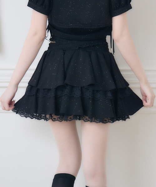 couture BY ROJITA(クチュールバイロジータ)の「【セットアップ対応】ウエストクロスラメスウェットスカパン(スカート・レディース・ピンク/グレー/ブラック・FREE)」の14枚目の写真