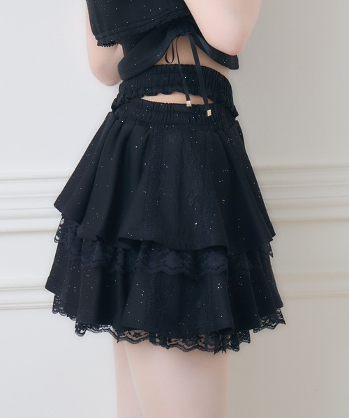 couture BY ROJITA(クチュールバイロジータ)の「【セットアップ対応】ウエストクロスラメスウェットスカパン(スカート・レディース・ピンク/グレー/ブラック・FREE)」の15枚目の写真