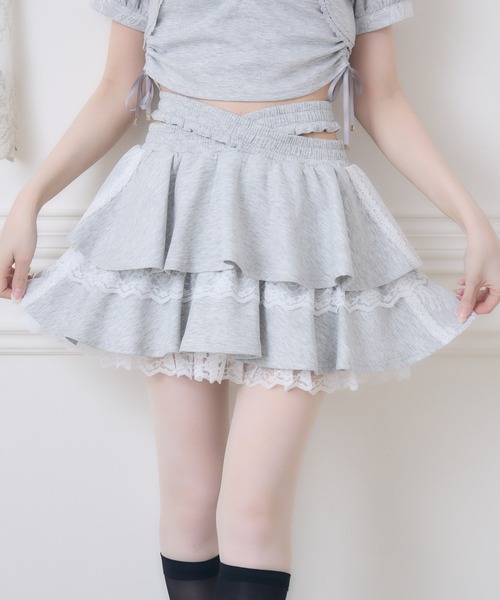 couture BY ROJITA(クチュールバイロジータ)の「【セットアップ対応】ウエストクロスラメスウェットスカパン(スカート・レディース・ピンク/グレー/ブラック・FREE)」の16枚目の写真