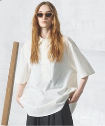 《UNISEX》Asymmetric Front Prime-Over Short-sleeve Pullover Shirt/アシンメトリーフロントプライムオーバーショートスリーブプルオーバーシャツ【MAISON SPECIAL/メゾンスペシャル】