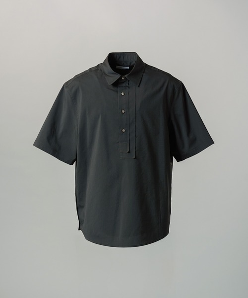 MAISON SPECIAL（メゾンスペシャル）の「《UNISEX》Asymmetric Front Prime-Over Short-sleeve Pullover Shirt/アシンメトリーフロントプライムオーバーショートスリーブプルオーバーシャツ【MAISON SPECIAL/メゾンスペシャル】（シャツ/ブラウス・メンズ・ブラック/ベージュ/ホワイト・2/1/0）」の6枚目の写真