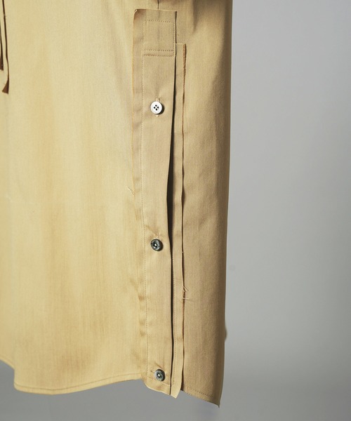 MAISON SPECIAL（メゾンスペシャル）の「《UNISEX》Asymmetric Front Prime-Over Short-sleeve Pullover Shirt/アシンメトリーフロントプライムオーバーショートスリーブプルオーバーシャツ【MAISON SPECIAL/メゾンスペシャル】（シャツ/ブラウス・メンズ・ブラック/ベージュ/ホワイト・2/1/0）」の11枚目の写真