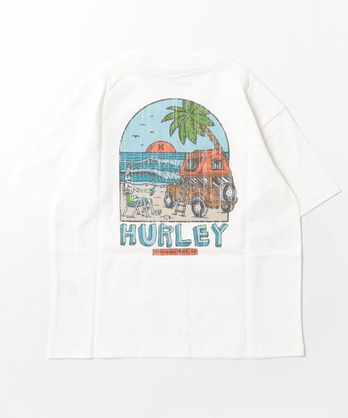 Hurley （ハーレー）の「【Hurley:ハーレー】キッズヘビーウェイトコットンTシャツ　バックプリント　オーバーサイズシルエット　SUNNY CAMP OVERSIZED SHORTSLEEVE TEE（Tシャツ/カットソー・キッズ・ホワイト/ライトブルー/ブラック・140/160/150/130）」の6枚目の写真