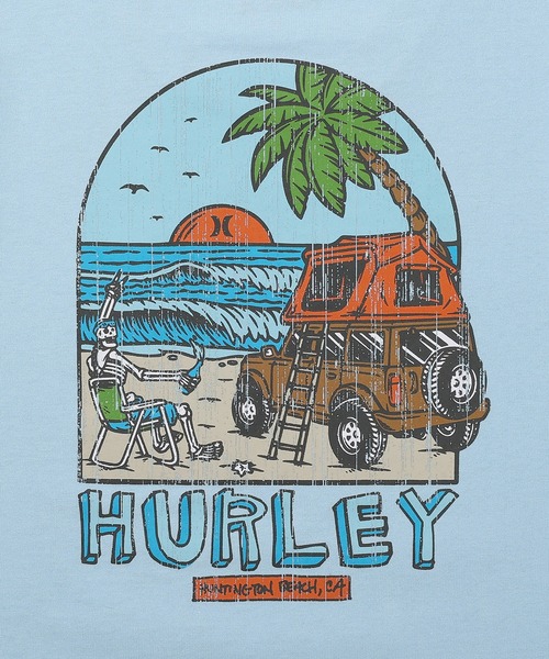 Hurley （ハーレー）の「【Hurley:ハーレー】キッズヘビーウェイトコットンTシャツ　バックプリント　オーバーサイズシルエット　SUNNY CAMP OVERSIZED SHORTSLEEVE TEE（Tシャツ/カットソー・キッズ・ホワイト/ライトブルー/ブラック・140/160/150/130）」の4枚目の写真