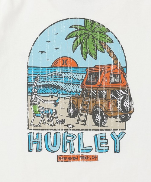 Hurley （ハーレー）の「【Hurley:ハーレー】キッズヘビーウェイトコットンTシャツ　バックプリント　オーバーサイズシルエット　SUNNY CAMP OVERSIZED SHORTSLEEVE TEE（Tシャツ/カットソー・キッズ・ホワイト/ライトブルー/ブラック・140/160/150/130）」の11枚目の写真