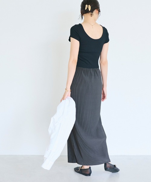 coca（coca）（コカ）の「接触冷感リブスカート（スカート・レディース・チャコール/ブラック・L/M/S）」の21枚目の写真