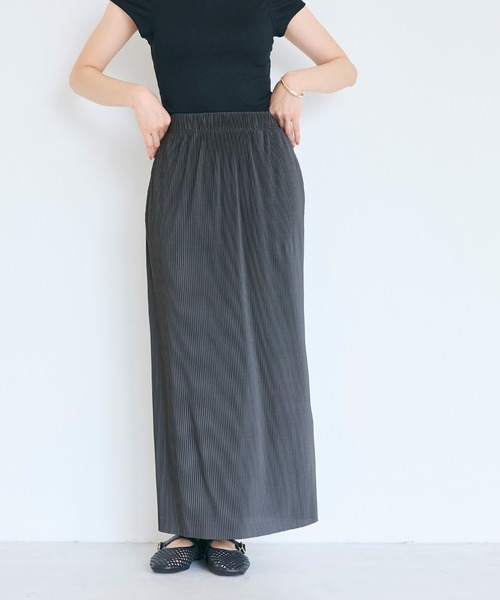 coca（coca）（コカ）の「接触冷感リブスカート（スカート・レディース・チャコール/ブラック・L/M/S）」の3枚目の写真