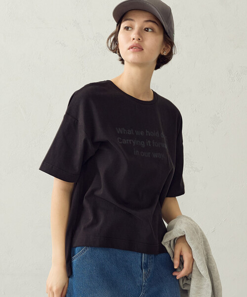 COMME CA ISM(コムサイズム)の「グリッターラメ Tシャツ(Tシャツ/カットソー・レディース・チャコール/ブラック/ホワイト/グレー・LARGE/MEDIUM)」の1枚目の写真